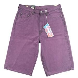 NWT Levi’s Premium Pride Purple Denim Jean Shorts Baggy X-Long Rainbow Tab - 33